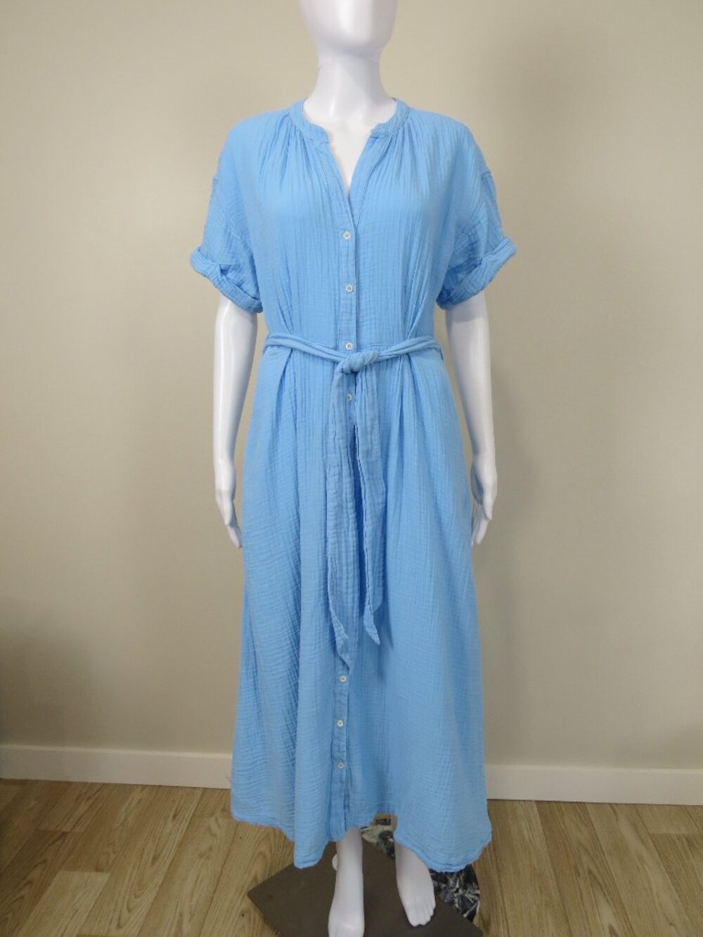 Xirena 'Cate' Dress Gauzy Cotton, Pockets SIZE Medium Fiji Blue